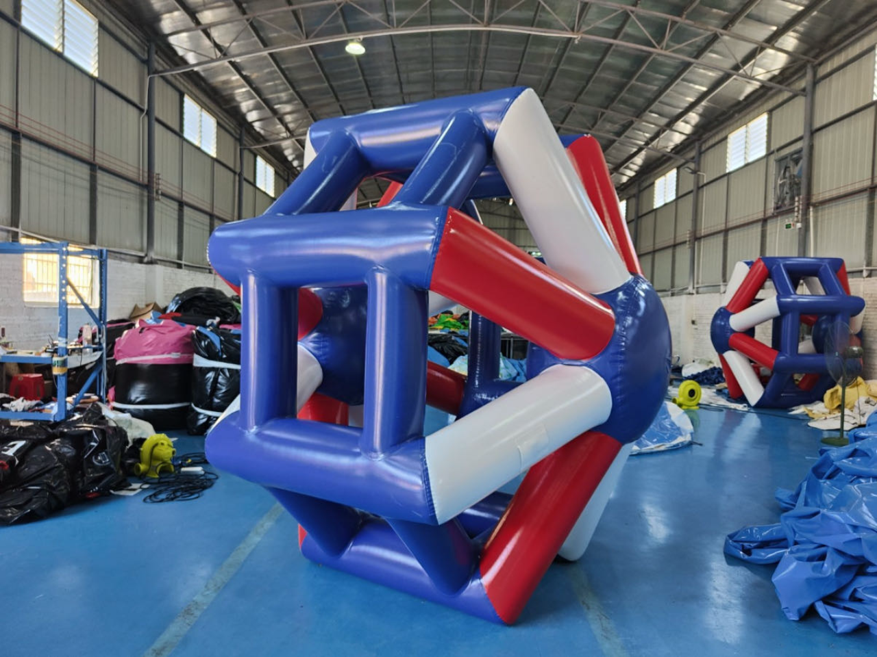 Colorful inflatable water roller