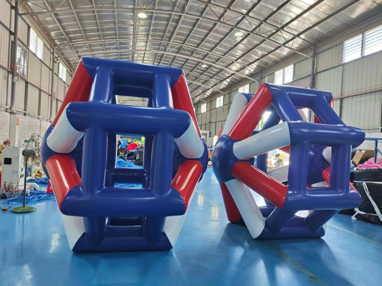 Colorful inflatable water roller