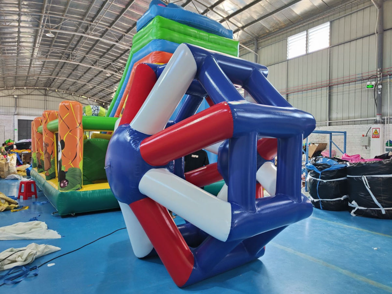 Colorful inflatable water roller