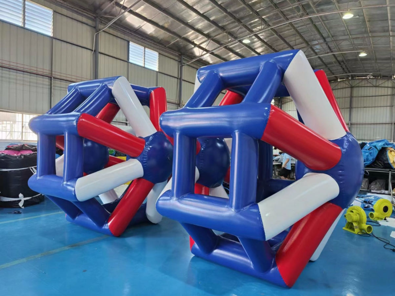 Colorful inflatable water roller