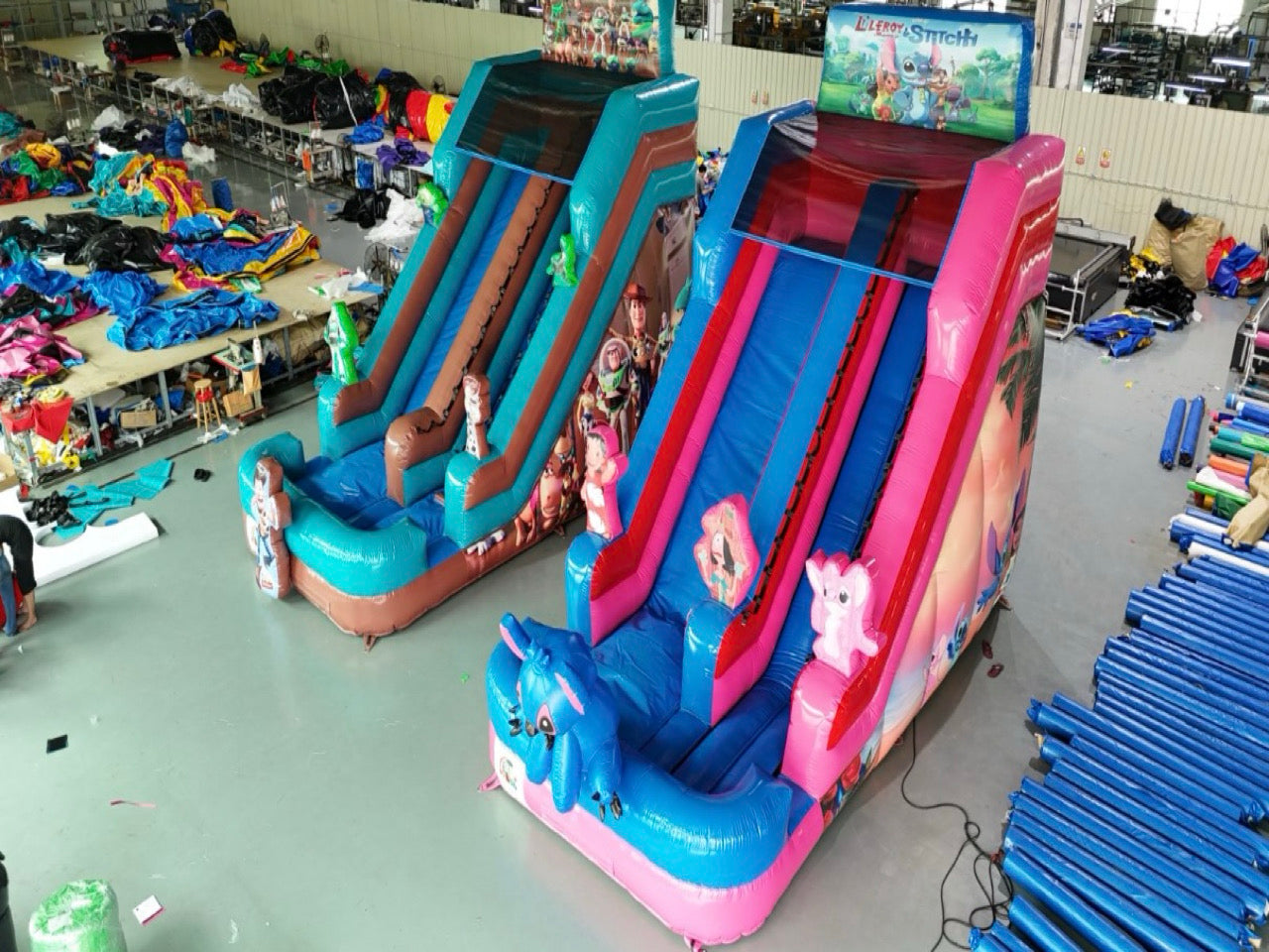 Colorful inflatable themed slide