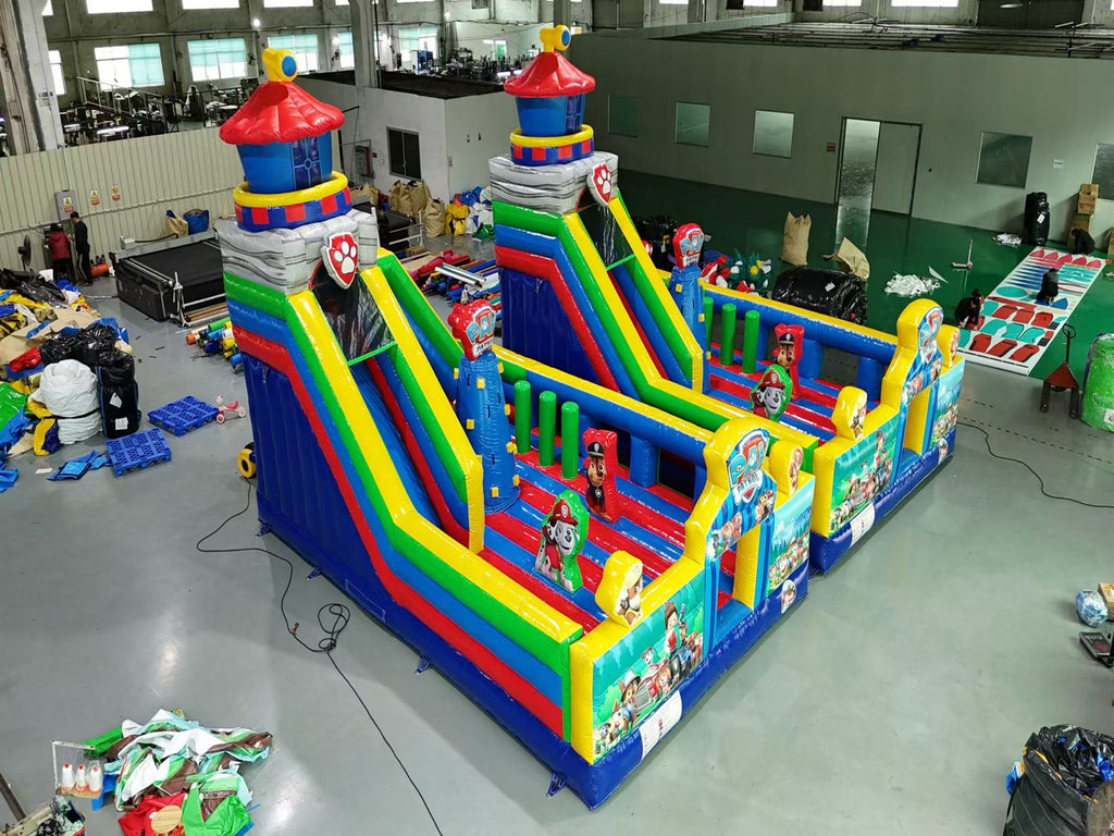 Colorful inflatable theme park