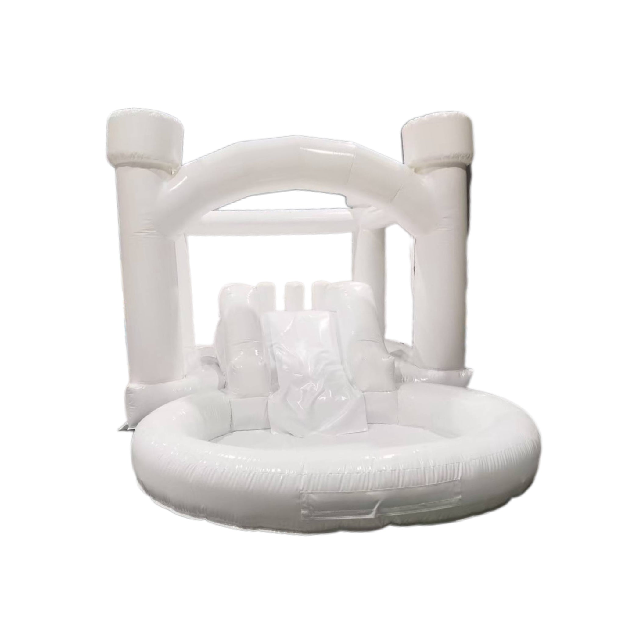 Obstacle inflatable swimming pool slide