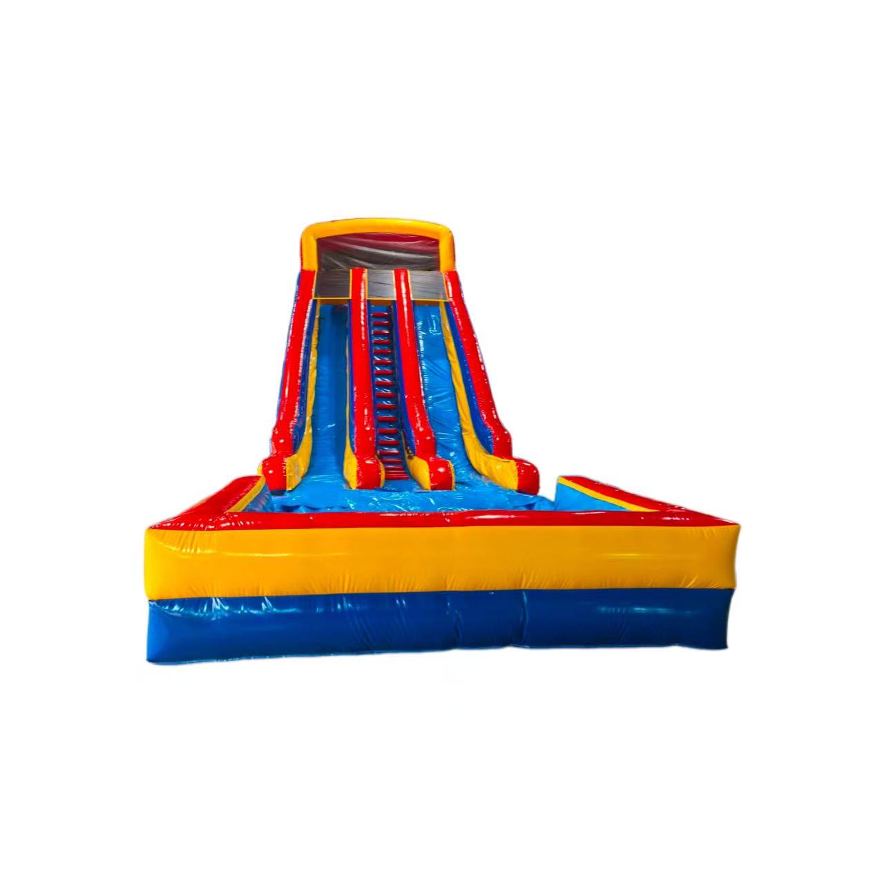 Giant colored inflatable slide