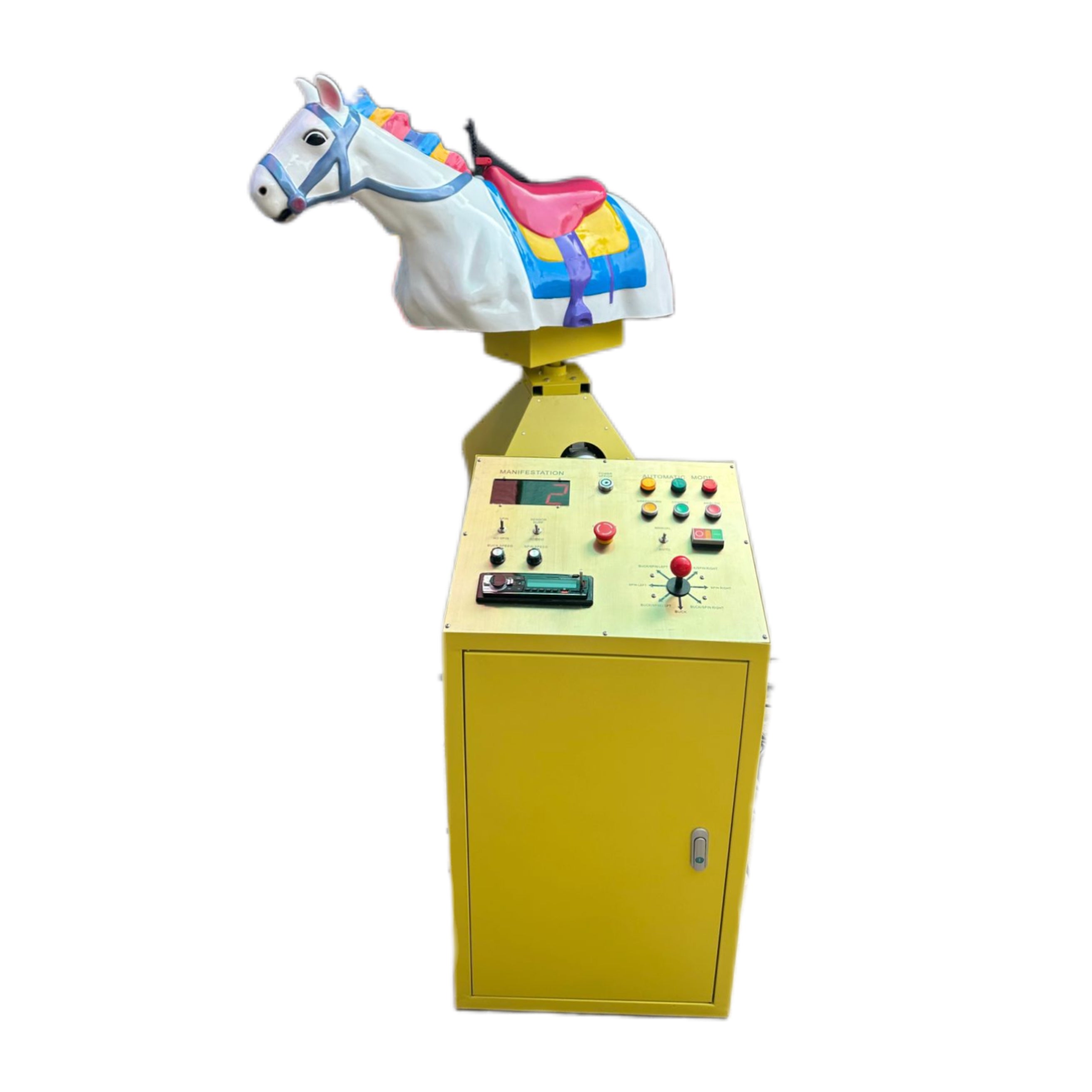 Colorful competitive mechanical horse