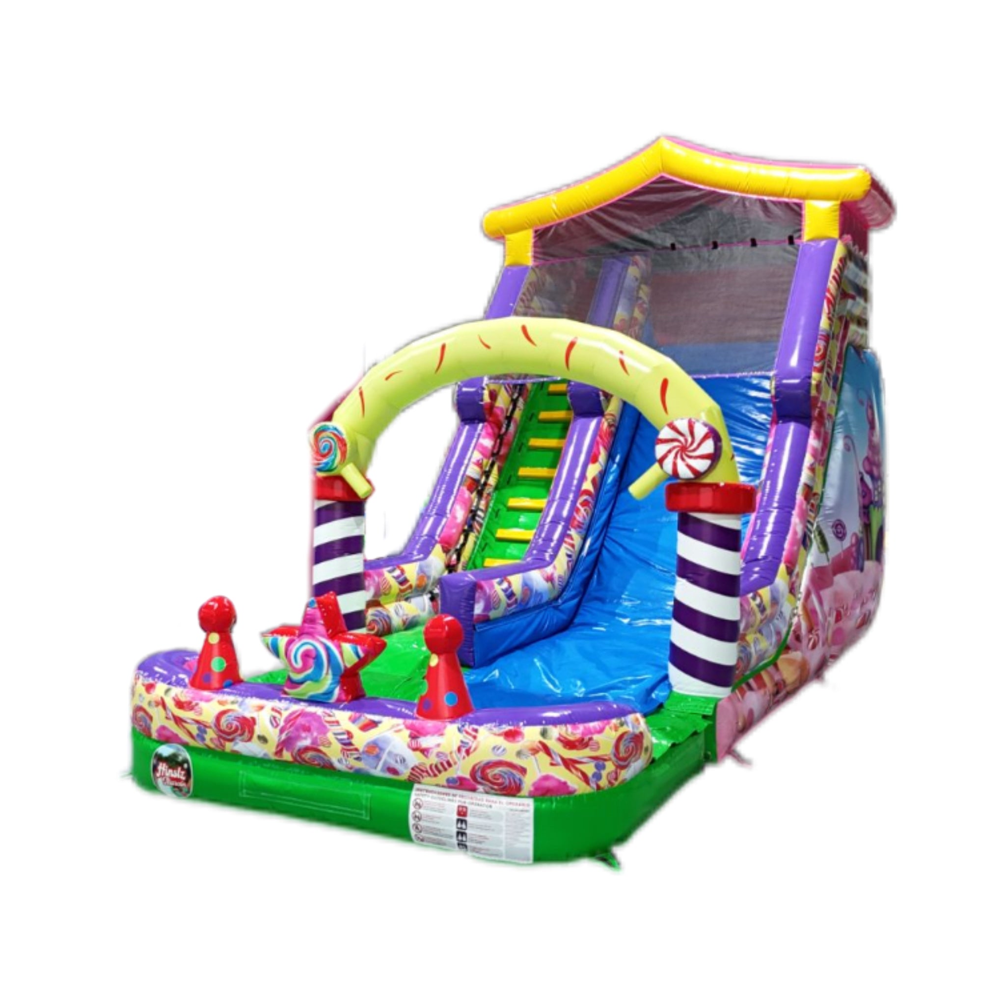 Giant colored candy inflatable slide