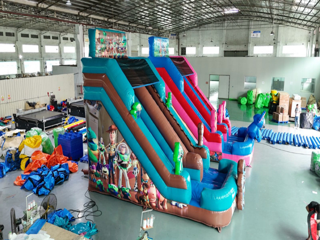 Colorful inflatable themed slide