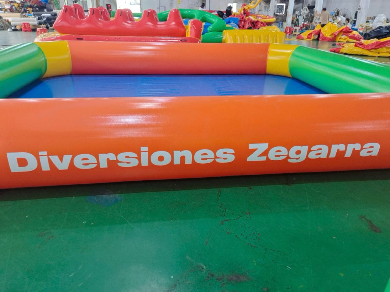 Colorful inflatable swimming pool