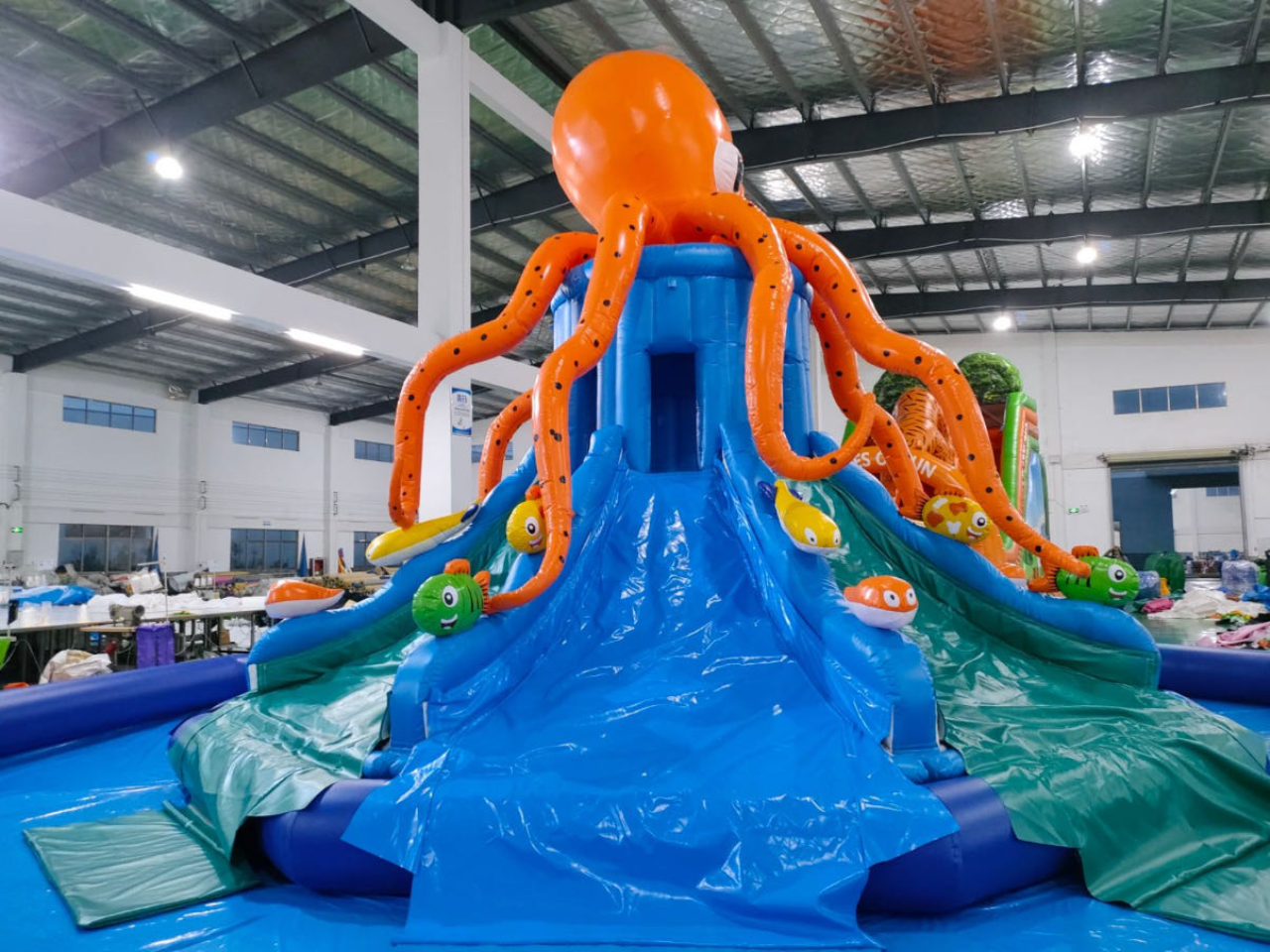 Inflatable octopus pool slide