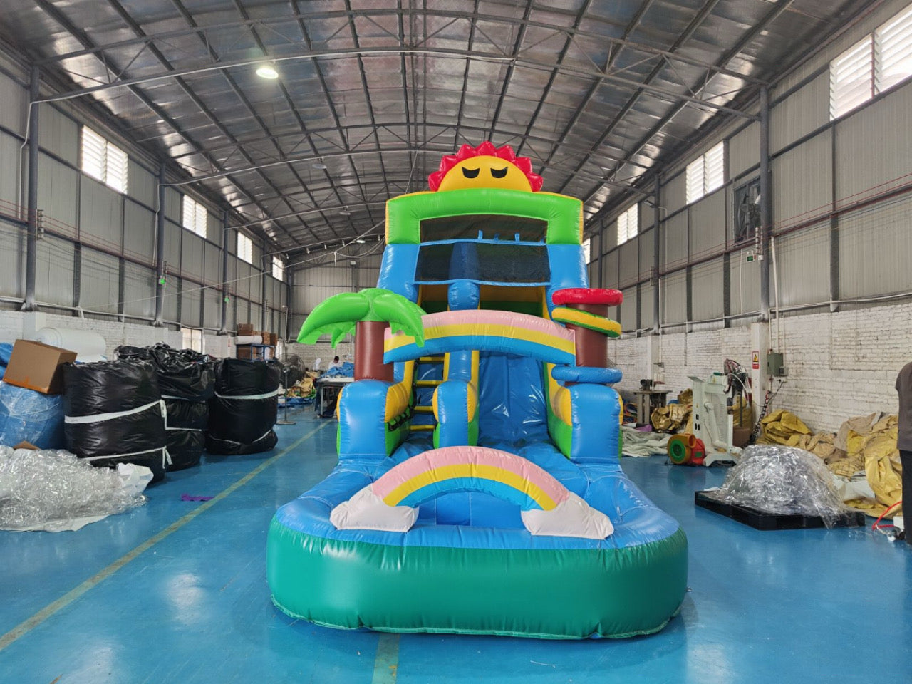 Children's colorful inflatable slide