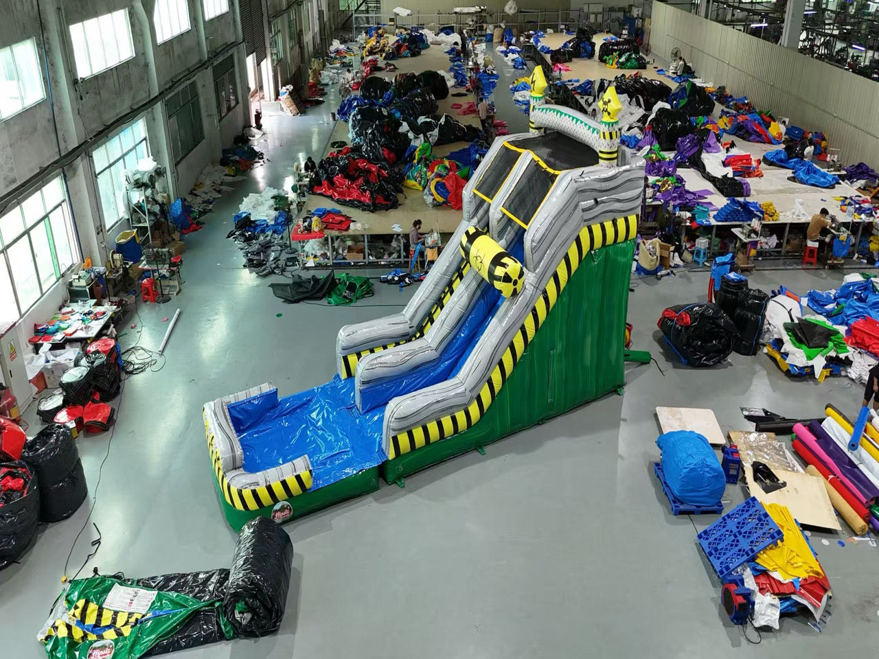 Colorful inflatable pool slide