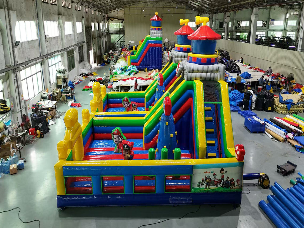 Colorful inflatable theme park