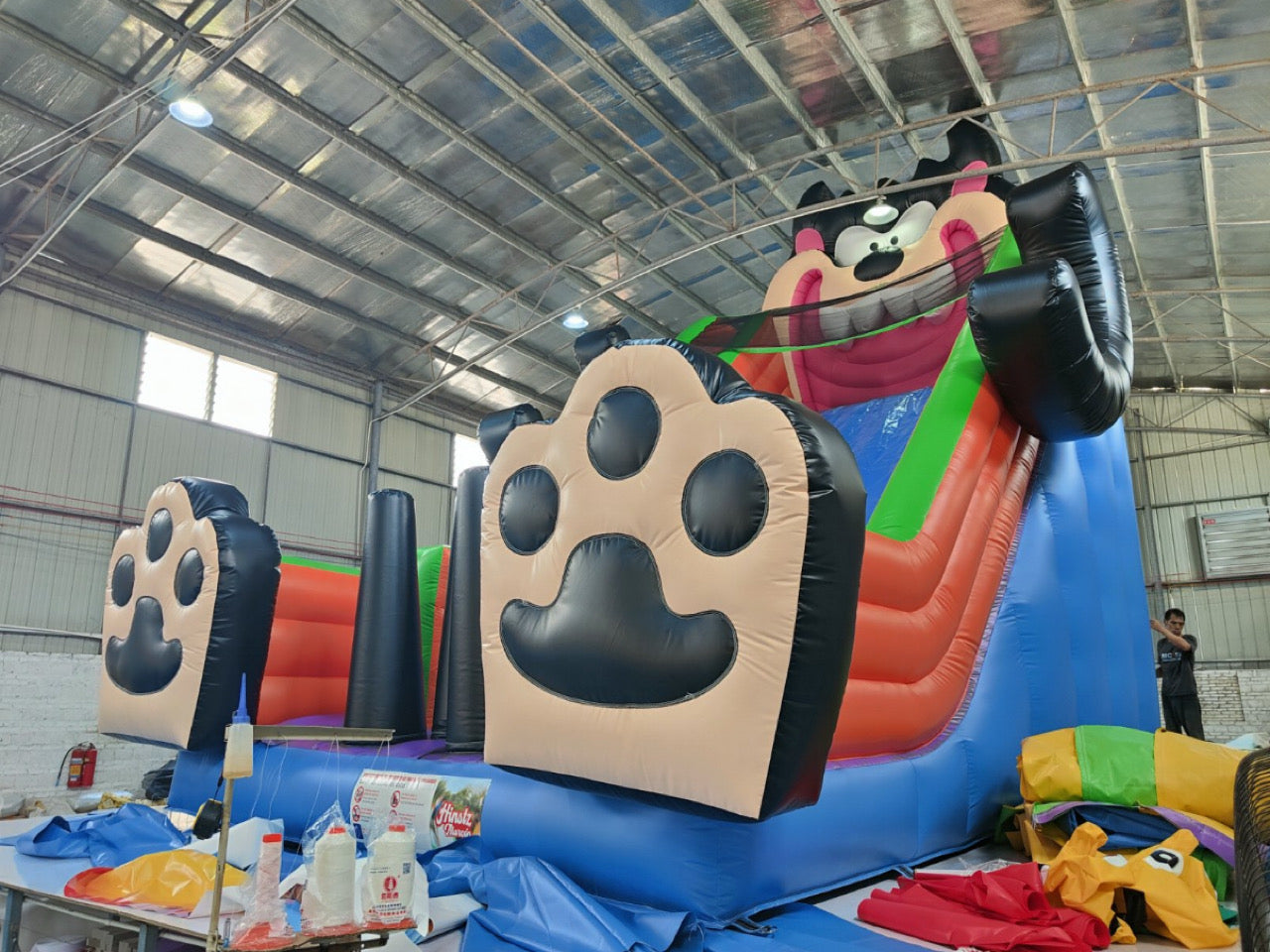 Giant inflatable themed bear slide