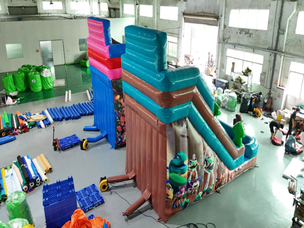 Colorful inflatable themed slide