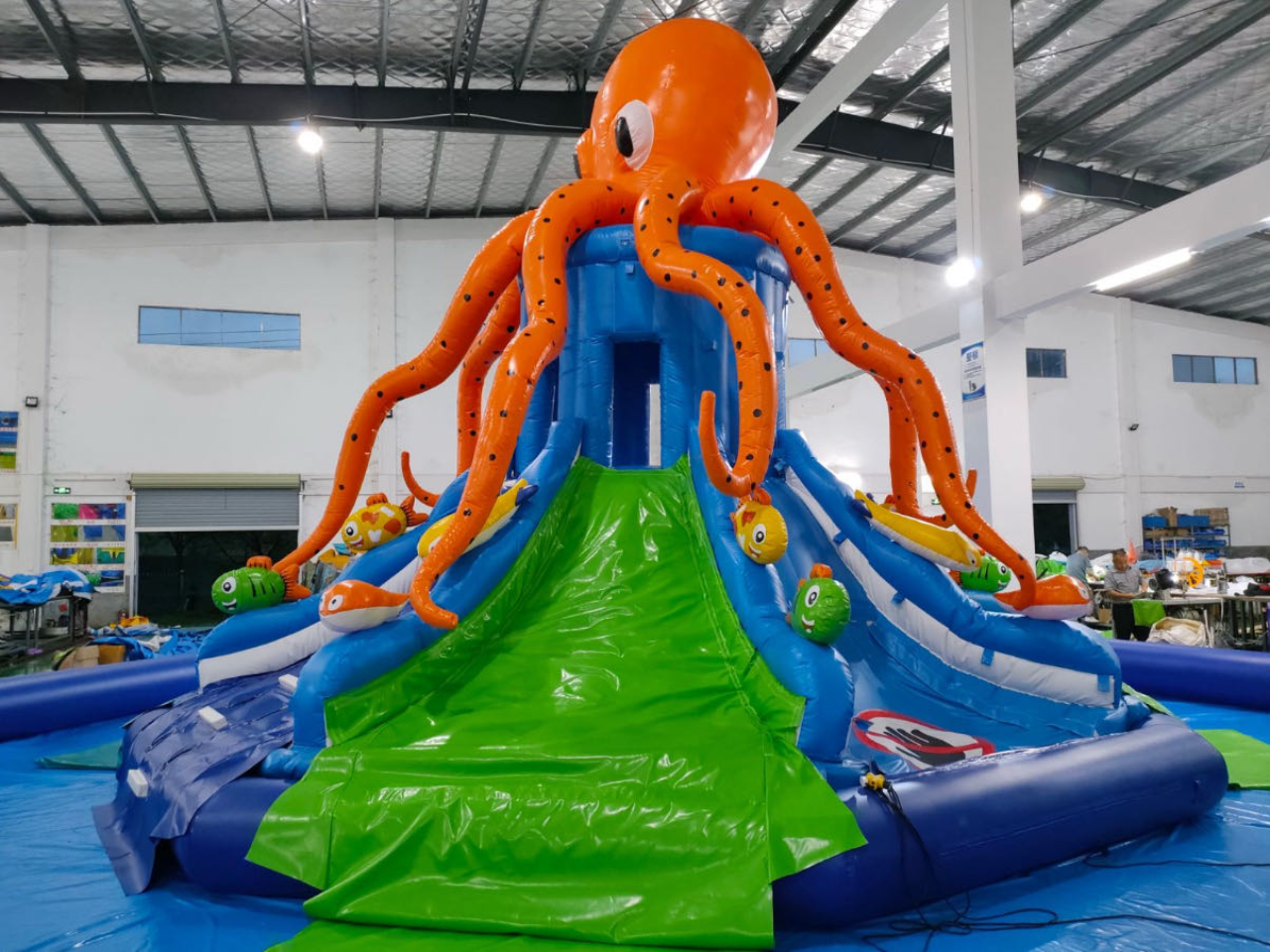 Inflatable octopus pool slide