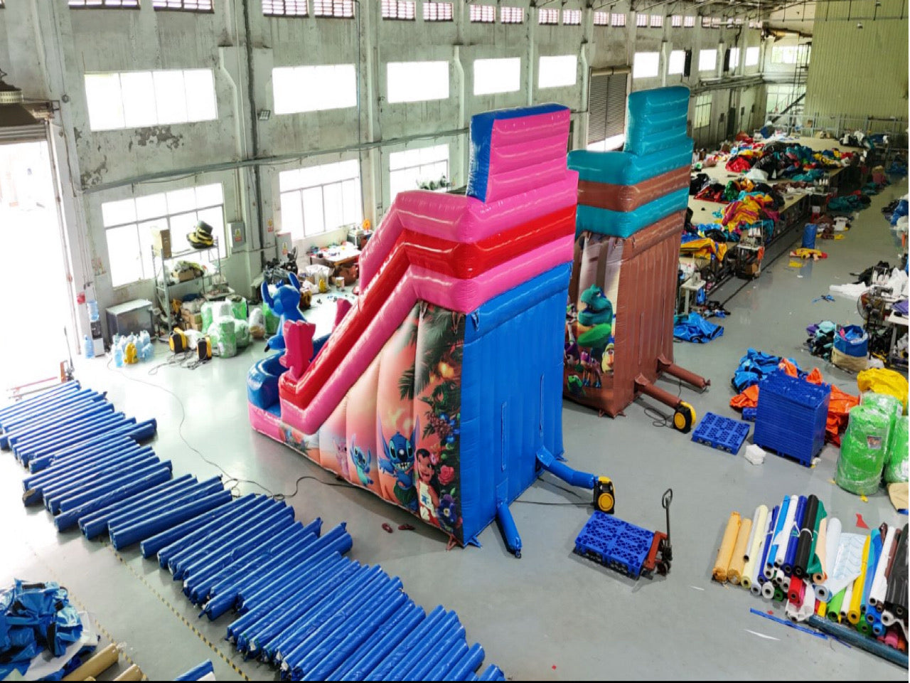 Colorful inflatable themed slide