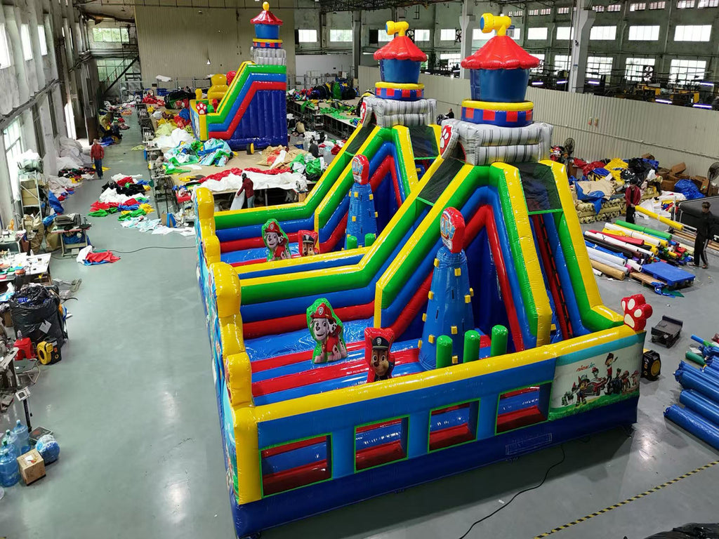 Colorful inflatable theme park