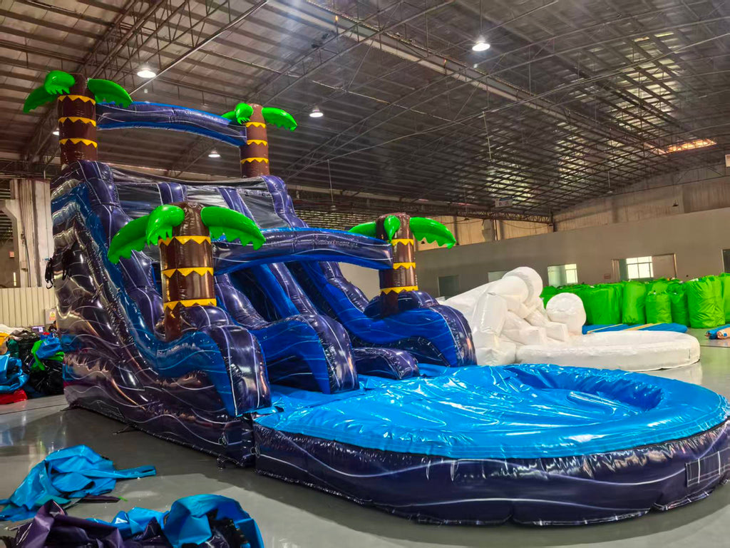 Giant inflatable pool slide