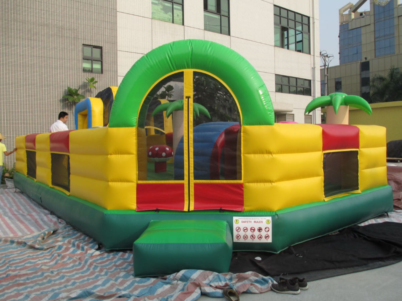 Colorful inflatable theme park