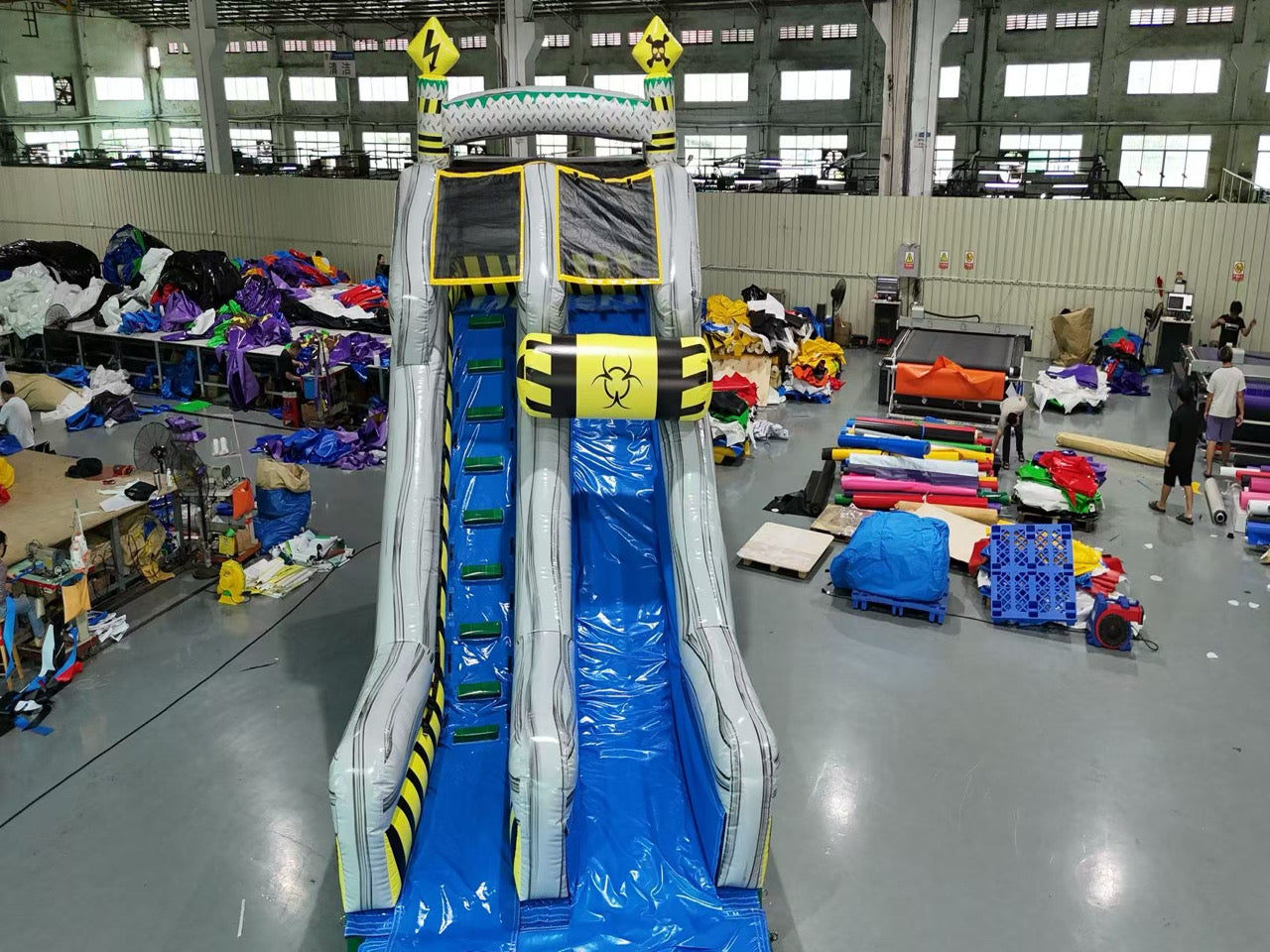 Colorful inflatable pool slide