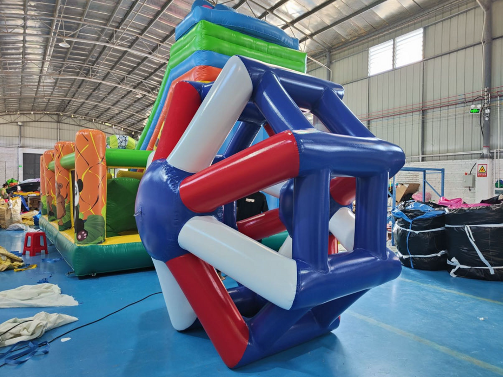 Colorful inflatable water roller