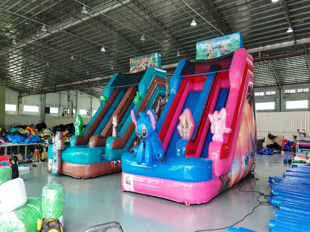 Colorful inflatable themed slide