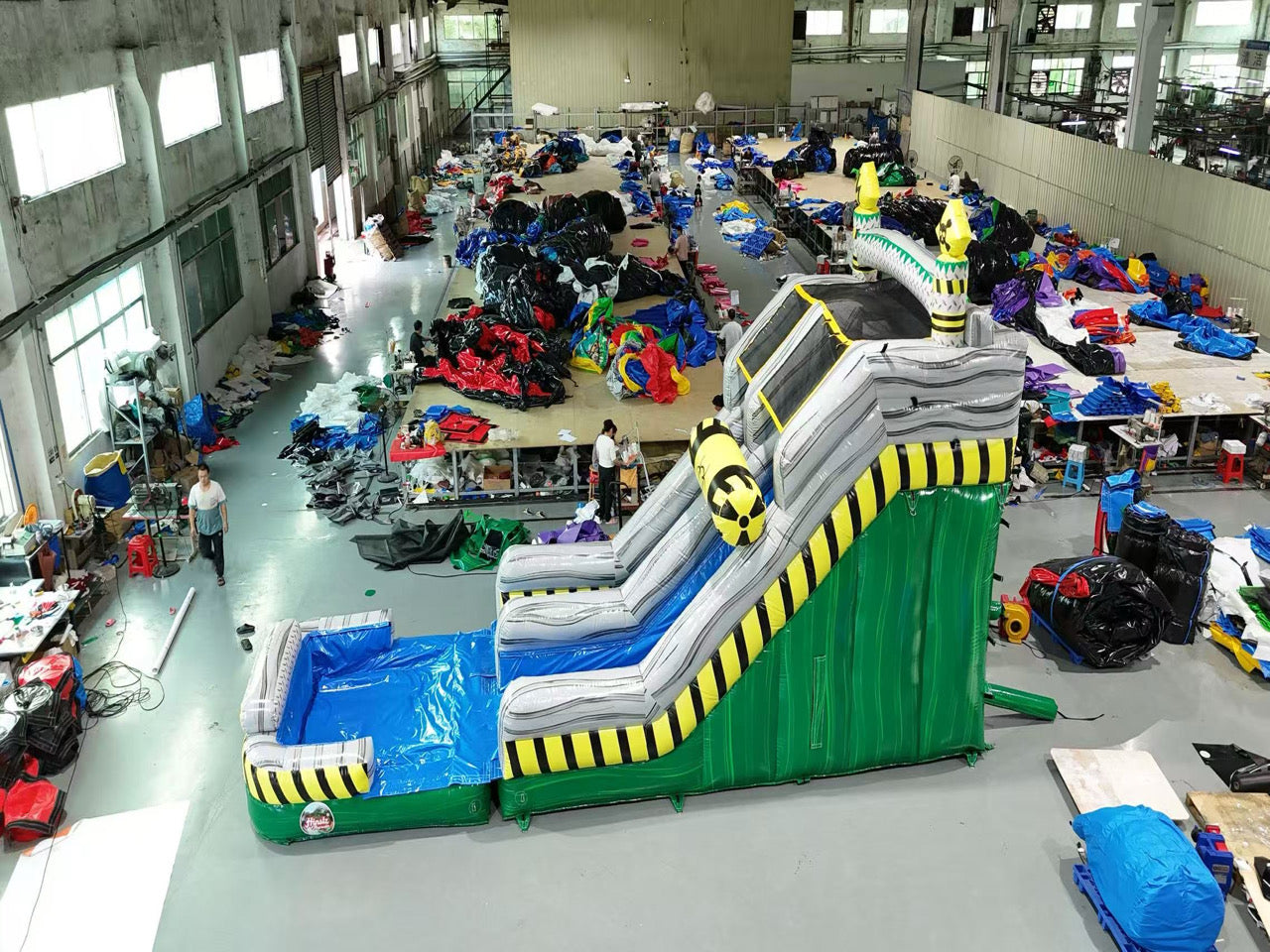 Colorful inflatable pool slide