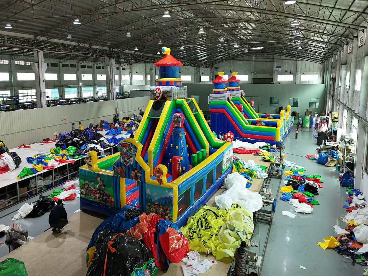 Colorful inflatable theme park