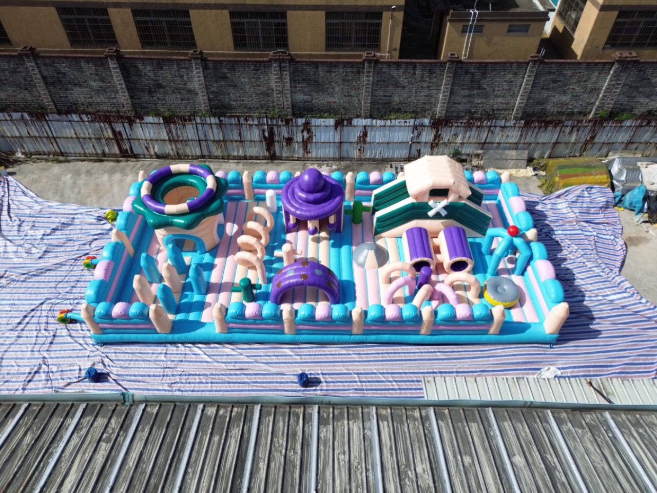 Colorful inflatable theme park