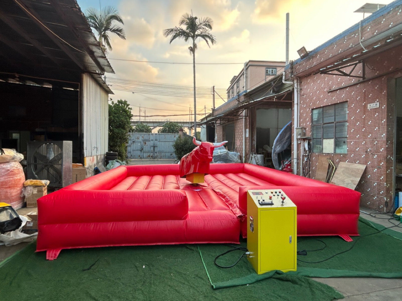 Colorful Inflatable Mechanical Racing Bulls