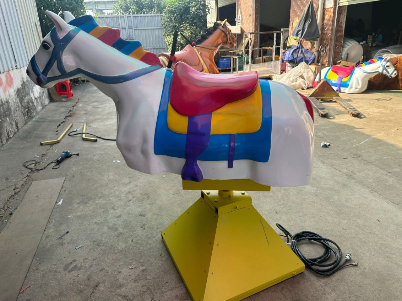 Colorful competitive mechanical horse