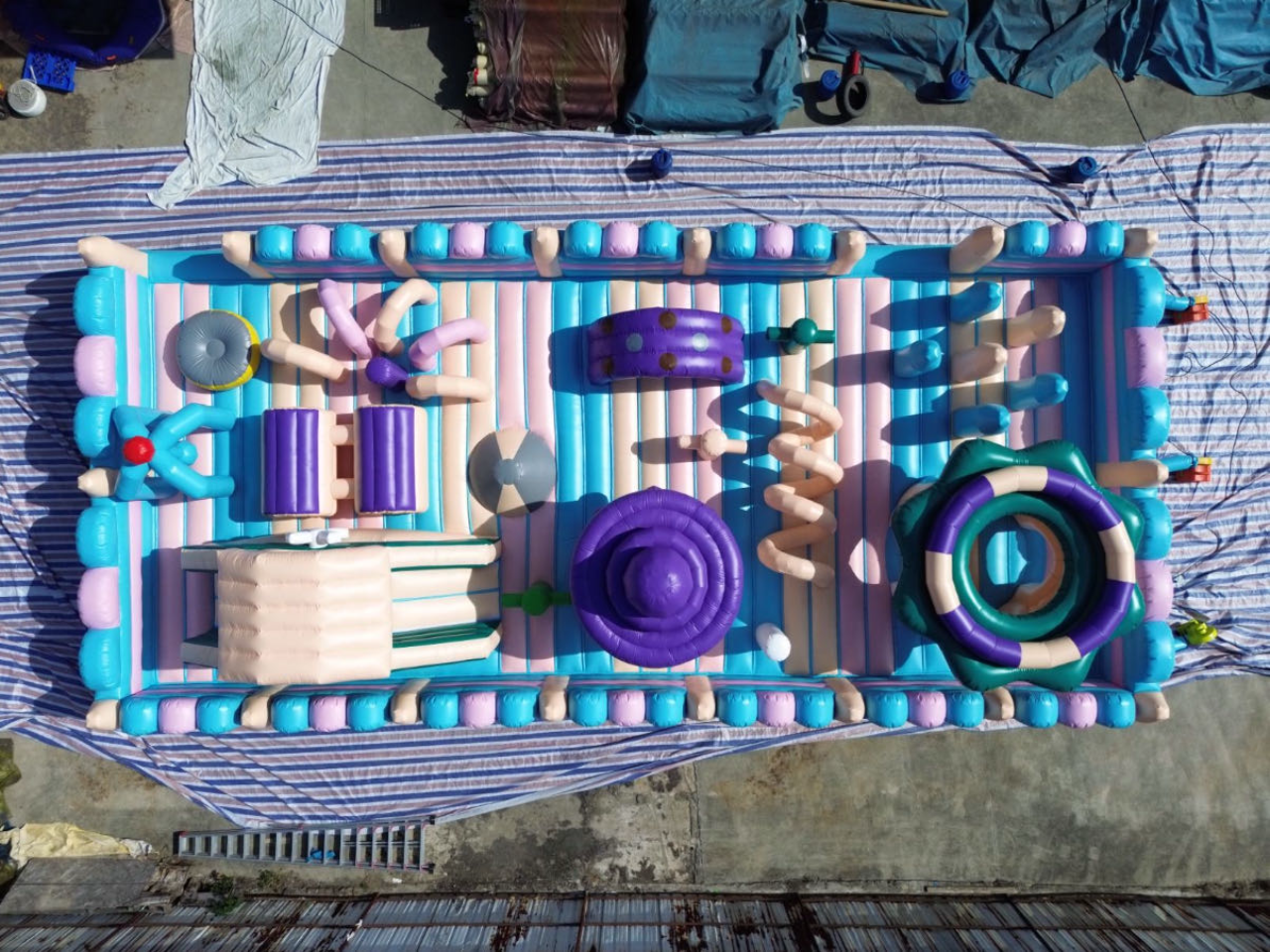 Colorful inflatable theme park