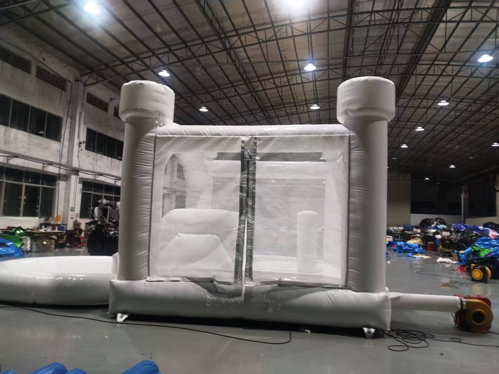 Obstacle inflatable swimming pool slide