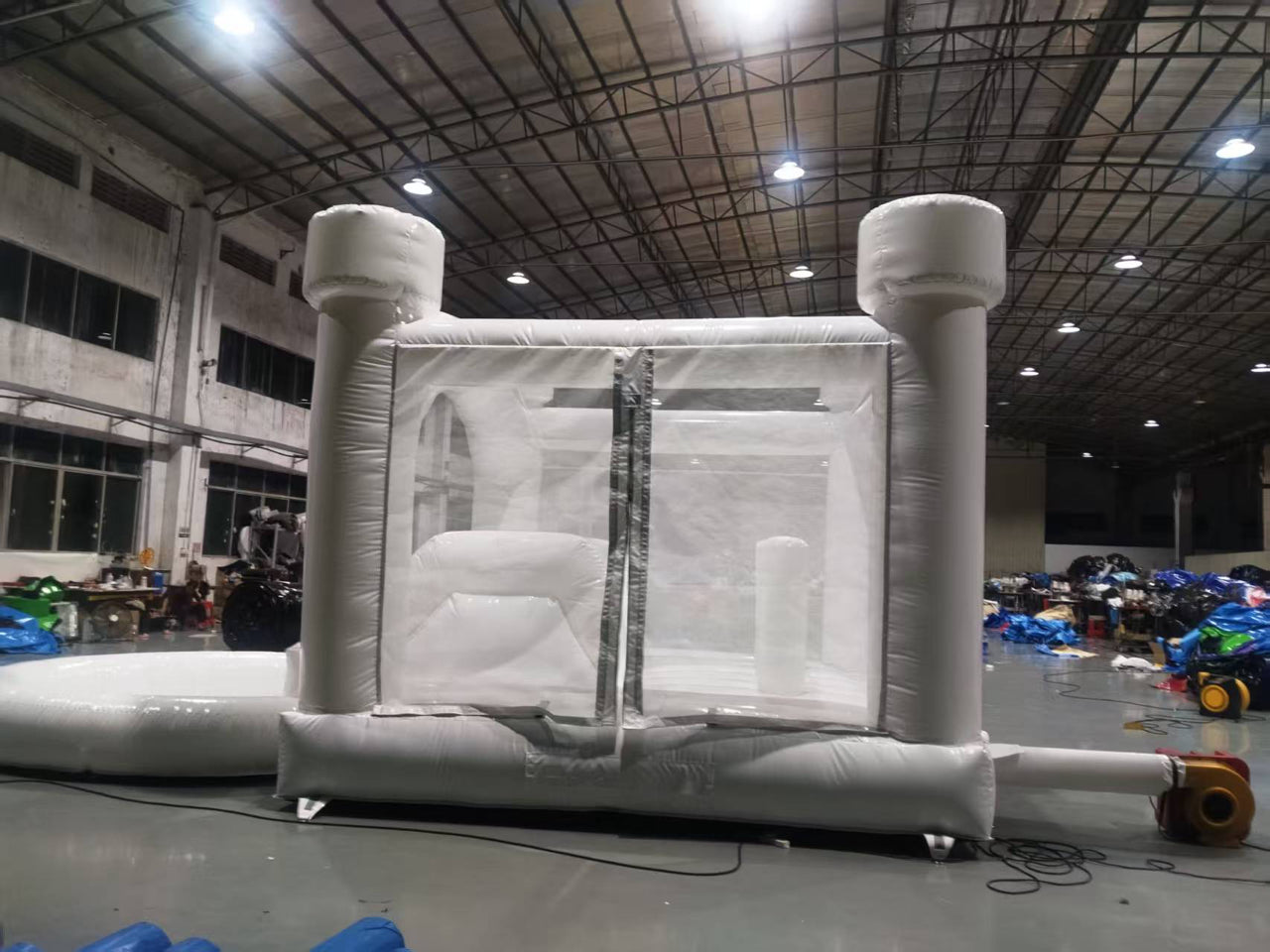 Obstacle inflatable swimming pool slide