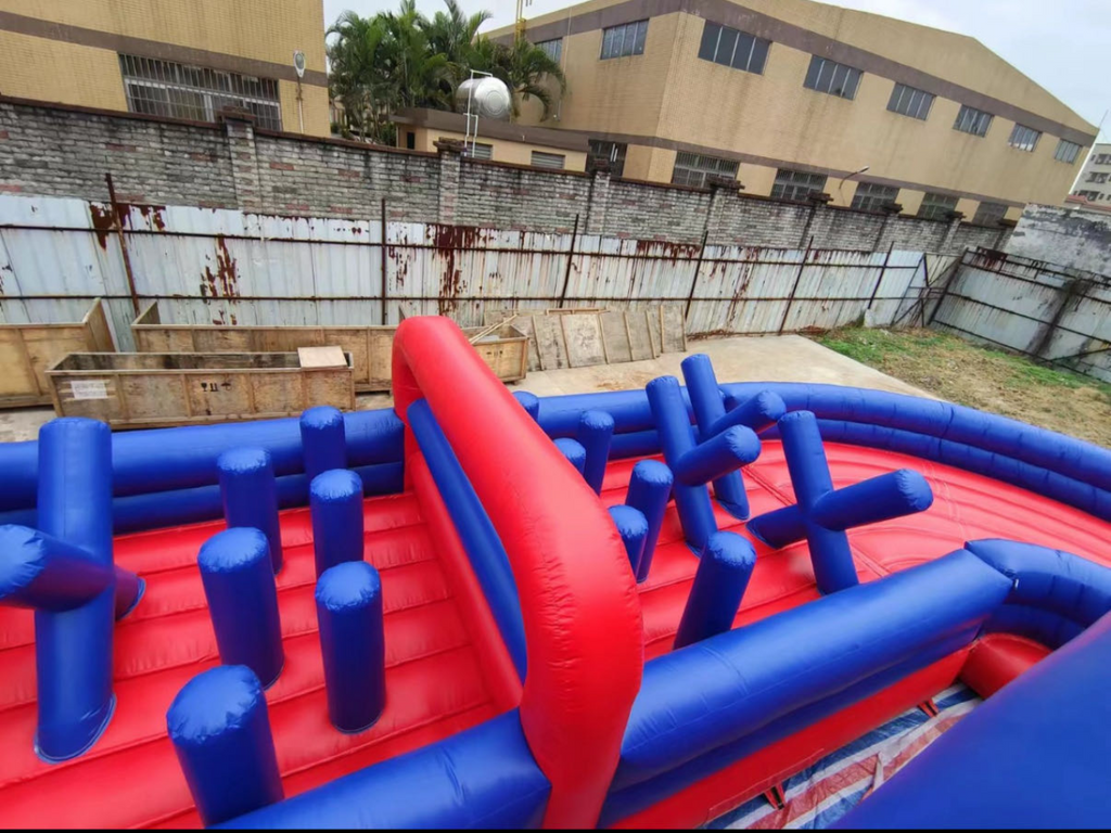 Giant inflatable obstacle clearance track