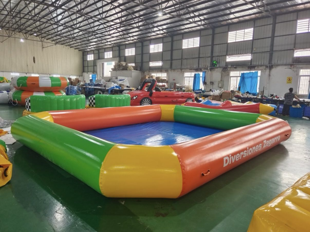 Colorful inflatable swimming pool